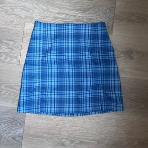 Pacsun Brandy Melville John Galt Cara plaid blue mini skirt w/ slits. One size